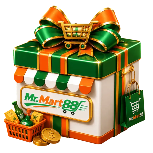 MrMart88 gift box on a shopping cart