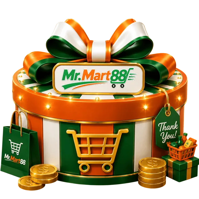 MrMart88 round gift box with coins