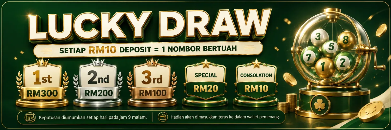 MrMart88 lucky draw, one lucky number for every RM10 deposit