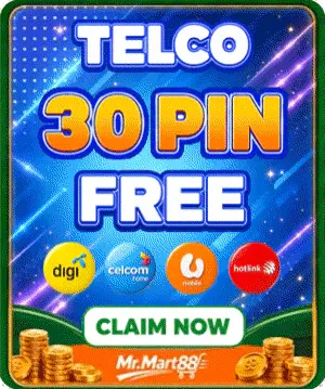 Telco 30 PIN free banner with Malaysian mobile network logos