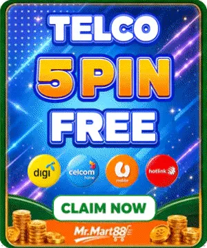 Telco 5 PIN free banner with Malaysian mobile network logos