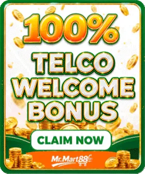 100% Telco Welcome Bonus banner from MrMart88