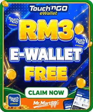 Touch 'n Go eWallet RM3 e-wallet free banner from MrMart88