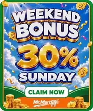 Weekend Bonus 30% Sunday banner